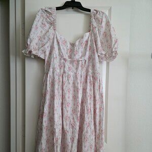 COTTAGECORE FLORAL WHIMSICAL MILKMAID DRESS - SIZE 1XL (NWT)